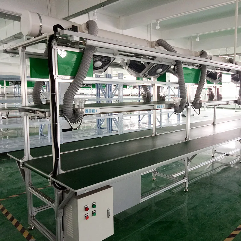 2023 LANGLE Anti Static LED Work Table Aluminum Alloy Assembly Line to Map Customization Conveyor Belt Workstation