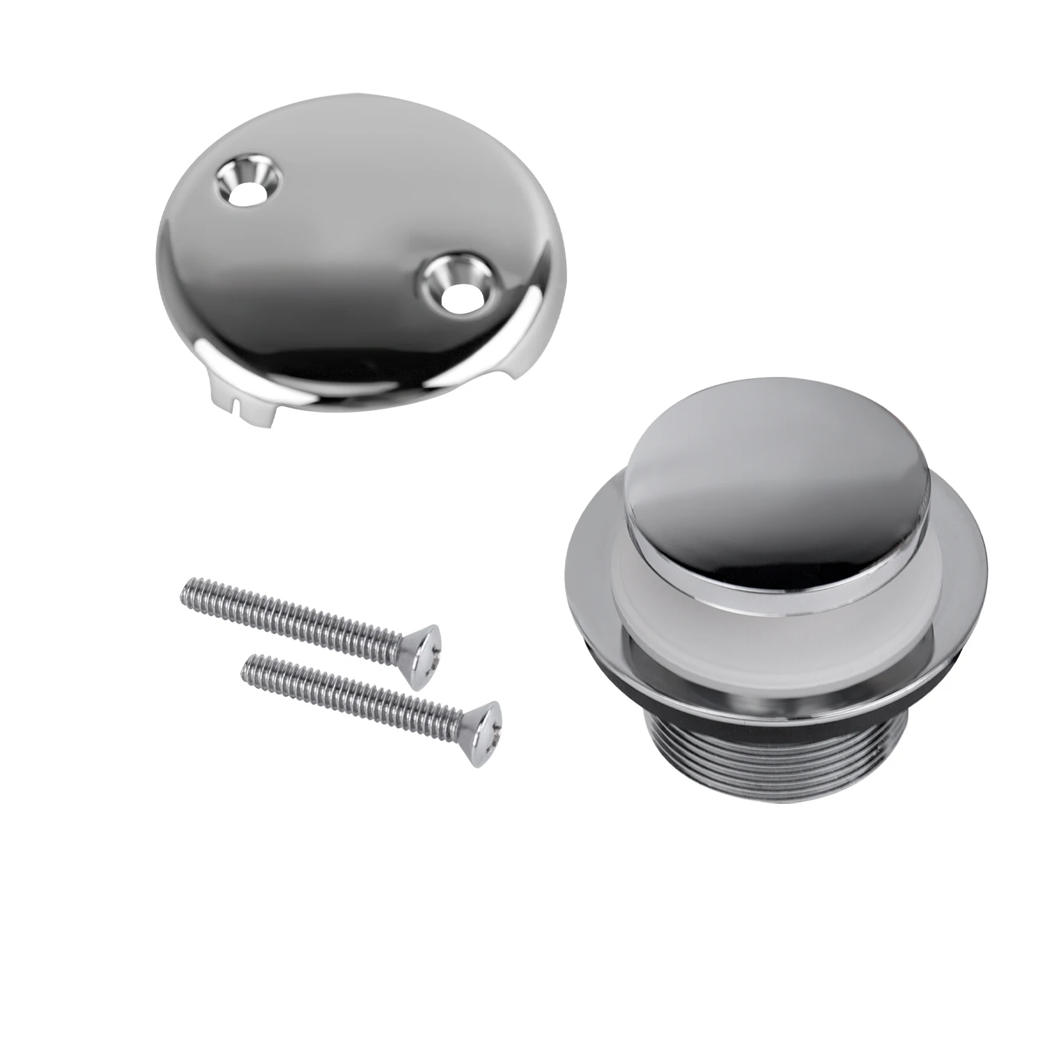 Chromed Electroplated Tip Toe Pop Up 1-3/8' or 1-1/2' Bathtub Waste Overflow Drainer Stopper 0 One hole Faceplate Trim Kit