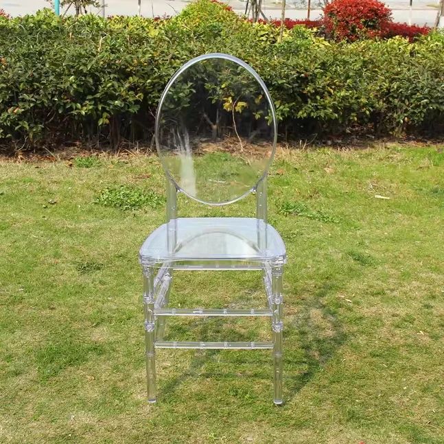 Hotsale Transparent Stackable Hotel Banquet Chivari Wedding Dining Monobloc Resin Tiffany Clear Chiavari Chairs with Cushion