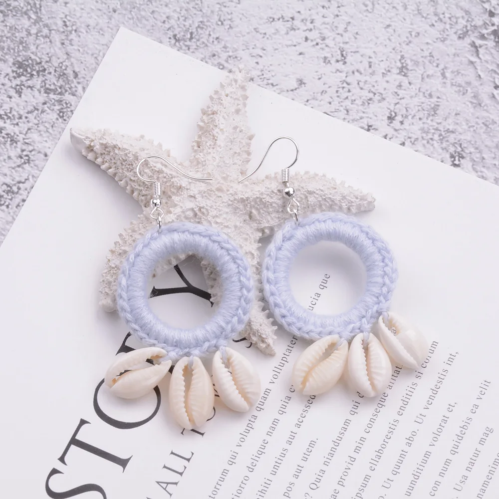 Pure handmade ethnic style vintage woven shell decorations