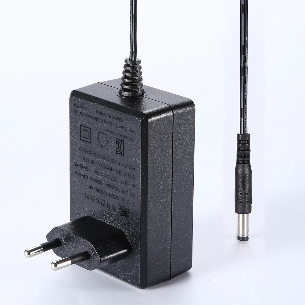 
12V 2A AC/DC Adapter Power Adapter EU KOREA PLUG 100-240V Input for LED/Router/CCTV 12V 2A DC adapter 