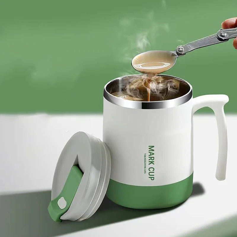 Factory wholesale 15oz Insulated Cup Stainless Steel Coffee Mugs Handle Double Wall Vacuum Tumbler Cup With Lid