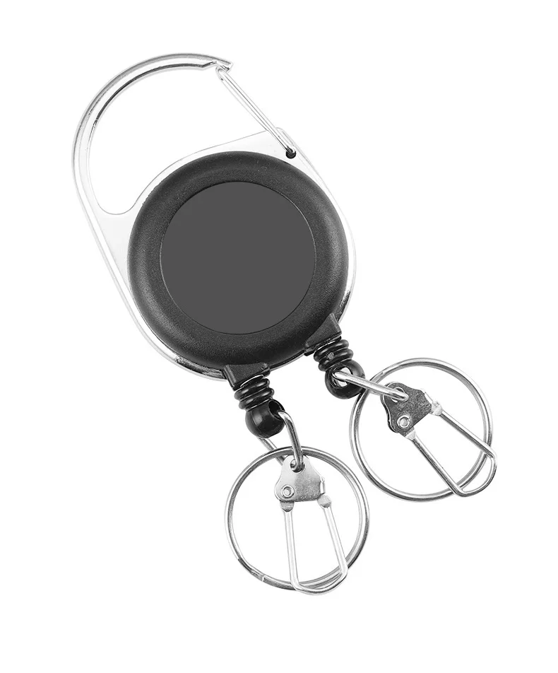 Fly Fishing Double Zinger Retractor Tool and Accessories Holder Retractors Carabiner Clip Nylon Cord B10