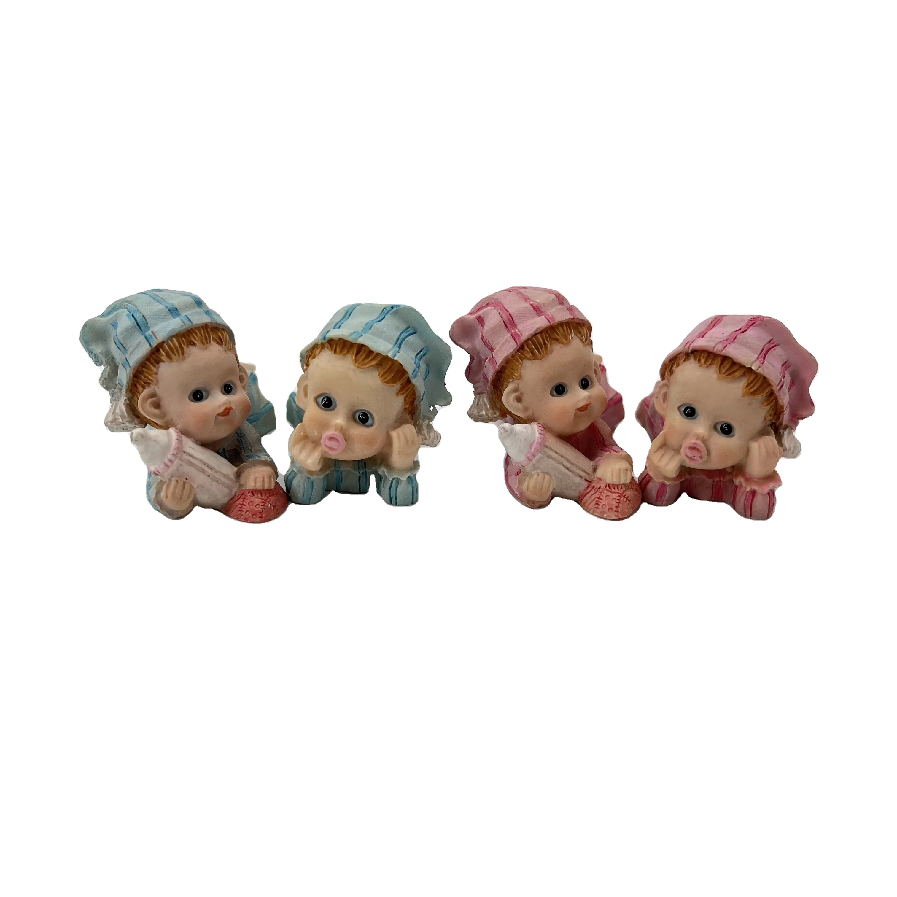 Nuk Toy Resin Craft Design Desktop Ornament and Room Accessories Souvenir Figurine Mini Cute for Birthday Baby with Pink Blue