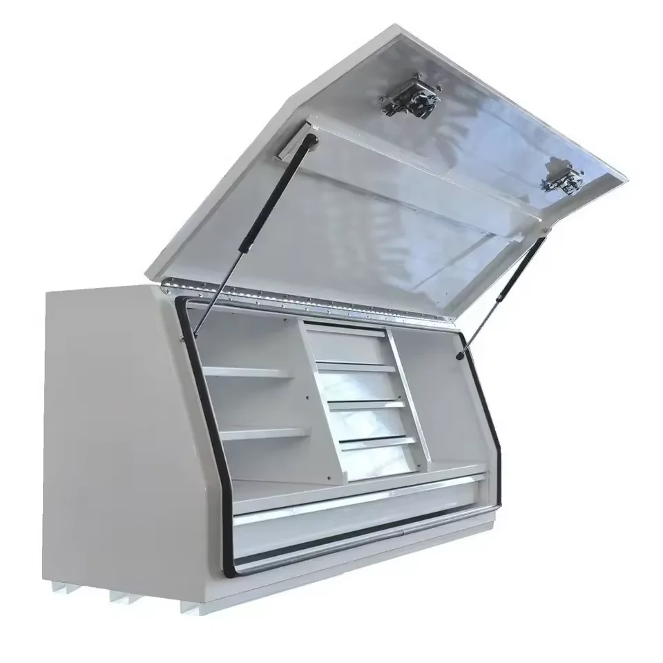 Aluminum Truck Bed Tool Storage Box with Drawers Checker Plate Exterior Accessories waterproof  plate toolbox with Draw