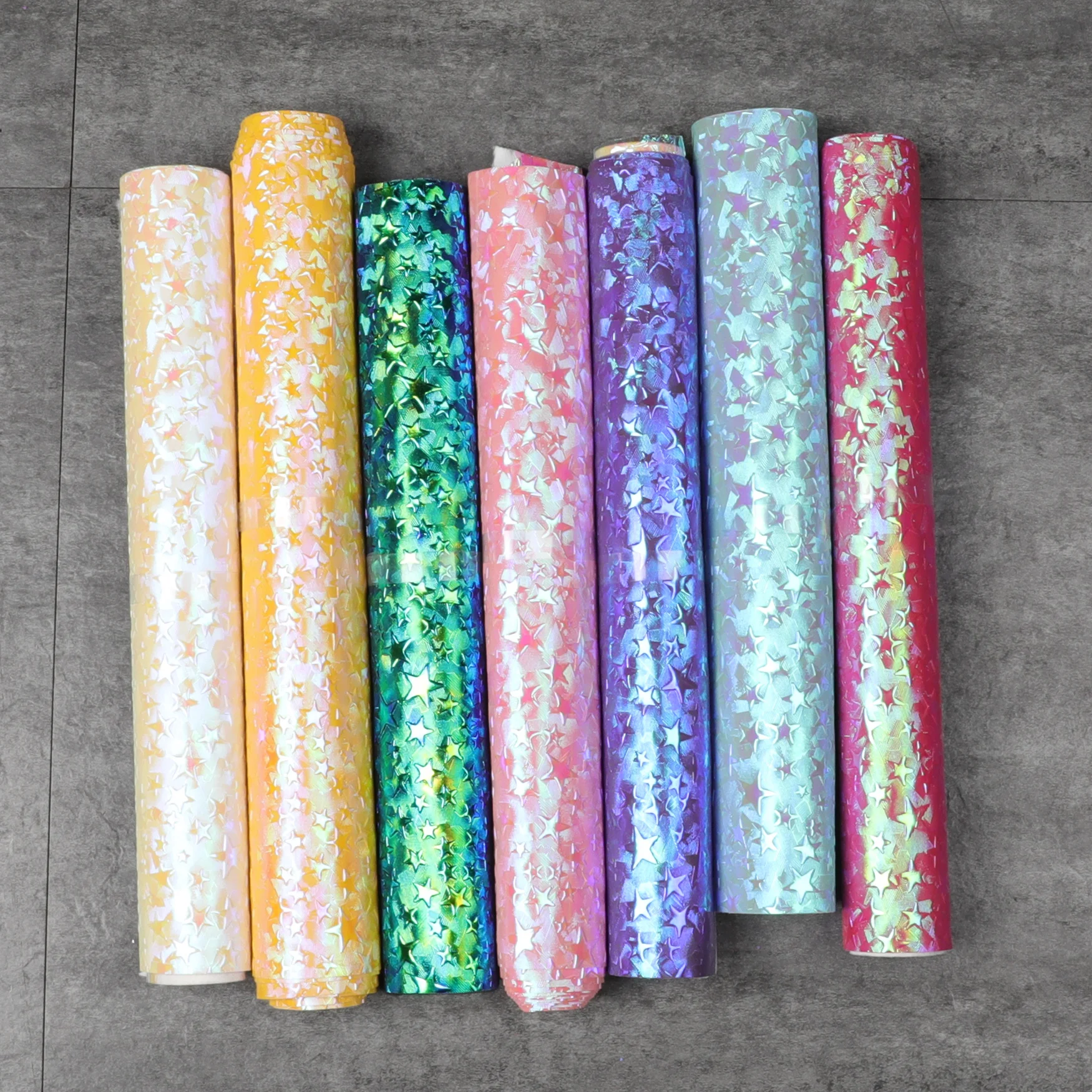 Sparkly Shiny Synthetic Vinyl PU  Star design  Sheets Faux Leather For Shoes Bags Bow Crafts 30*130cm