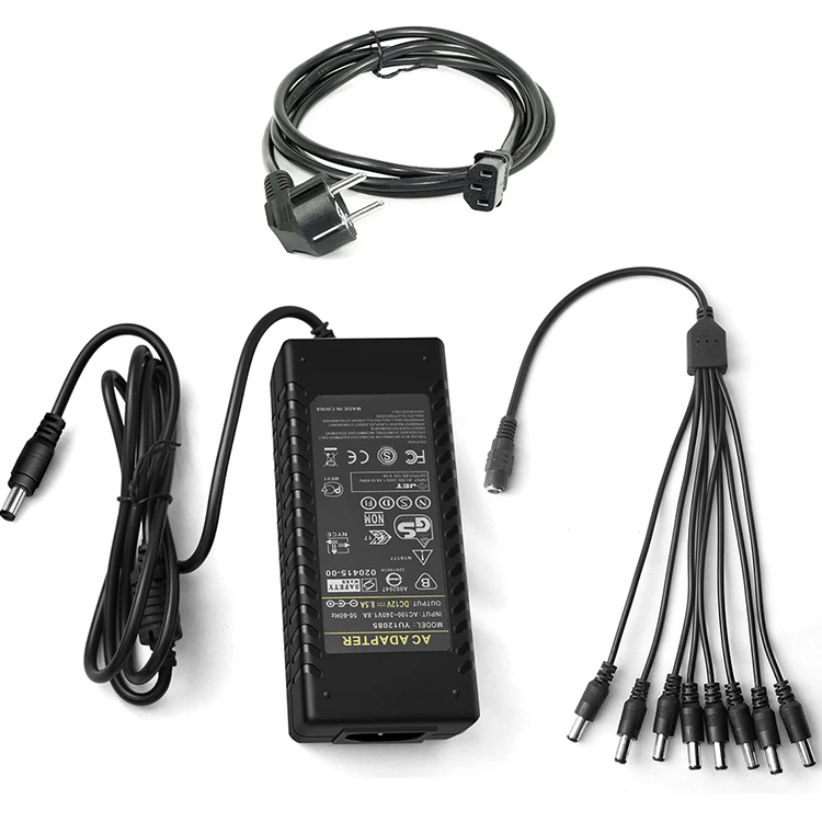 AC 100-240V DC/DC 12V 8A адаптер питания с сертификацией от 1 года до 8 разветвитель кабель для камеры безопасности системы аксессуары