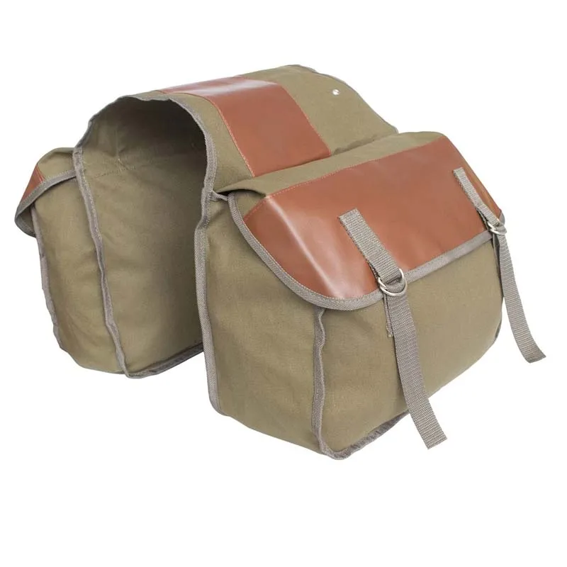 Waterproof custom logo canvas soft Motorcycle Side Bag Bike Panniers bicycle saddle bag