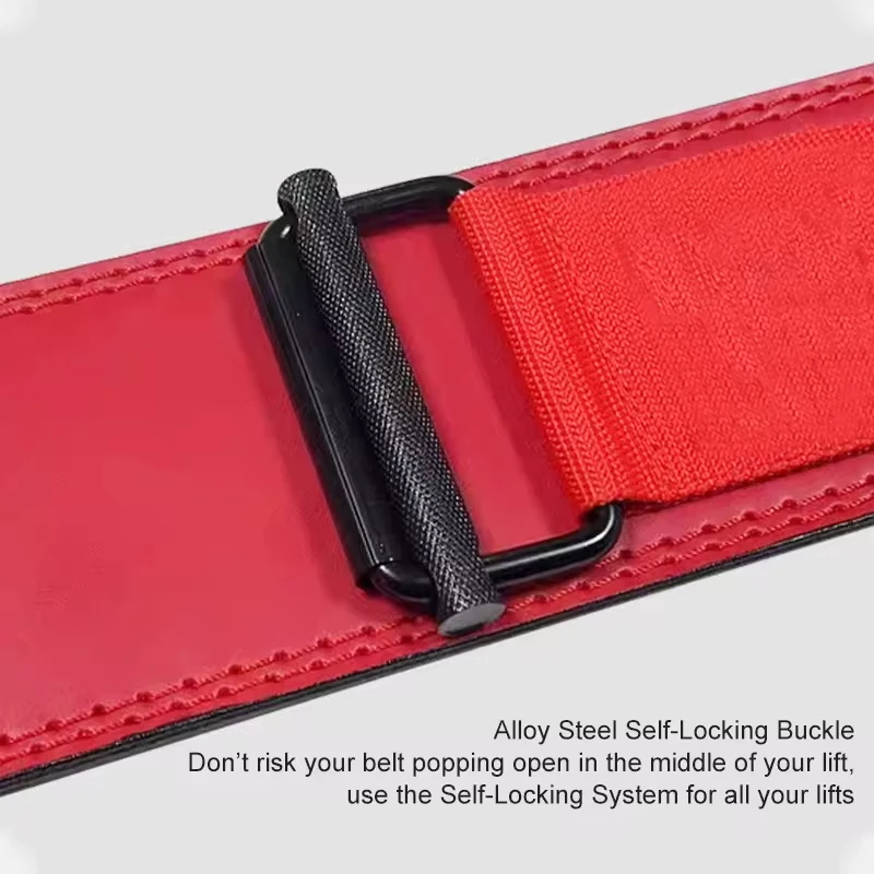 Custom New materials Steel Self-Locking Buckle High Quality Powerlifting Gym Belt Fitness Safety Leather Weight Lifting Belt