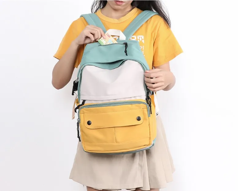 Stylish student gym back pack laptop compartment school bags canvas dual backpack for teenagers