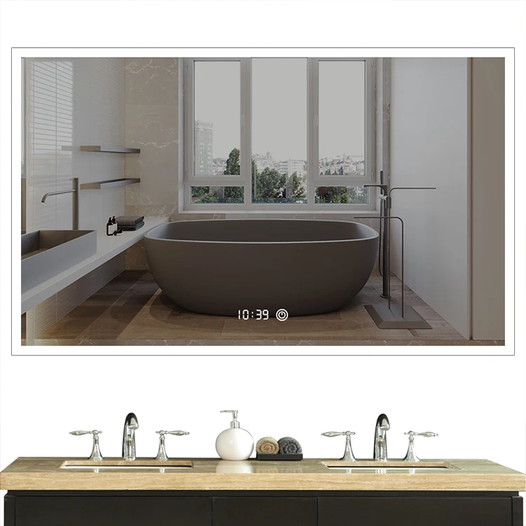 
Hotel Bathroom Anti fog Touch Switch Waterproof backlit smart LED mirror with light 