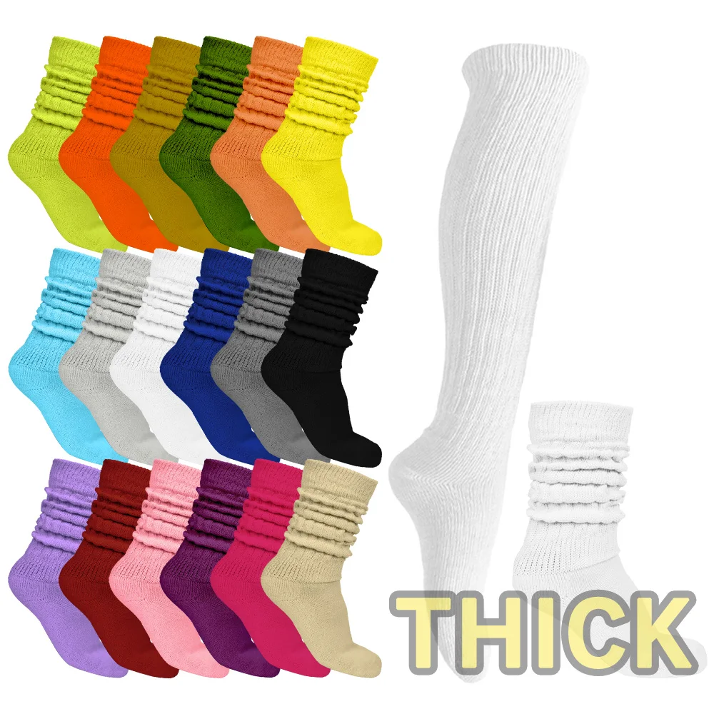 JIANI long slouch socks scrunch cotton thick slouch socks extra knit loose heavy socks