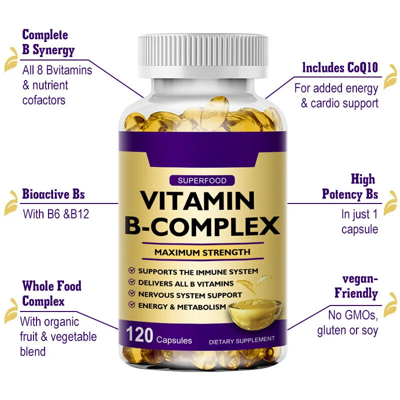 Best Quality Vitamin B Complex Capsules Vitamin C Vitamin E Food Supplement for Adult and Teenagers