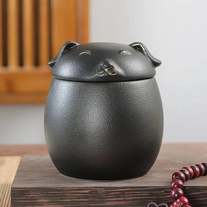 Pet Ceramic Urn Small Memorial Keepsake Urns Animal Box Souvenir Wood Box for Cat Dogs Ashes Funeral Cremation Pet Casket & Urns