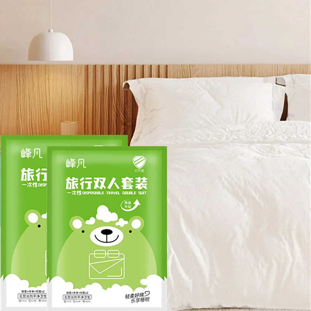 Hotel Nonwoven Travel Disposable Bedding Bed Sheet Cover Set Disposable Bed Sheet for Traveling