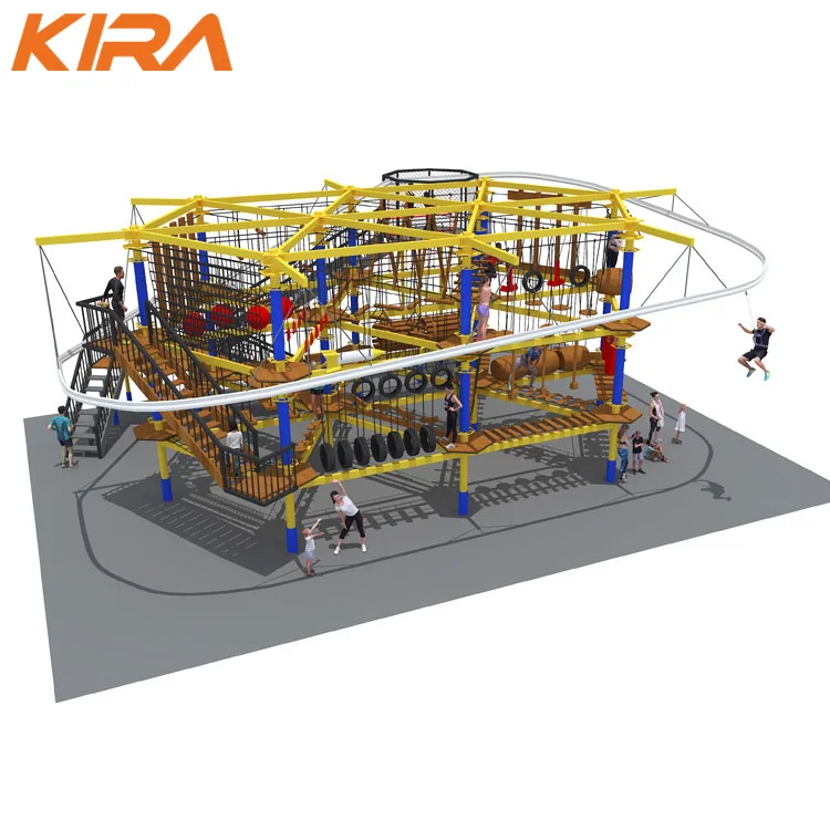 professional outdoor trampoline zip line for adult roller coaster zip line for amusement park