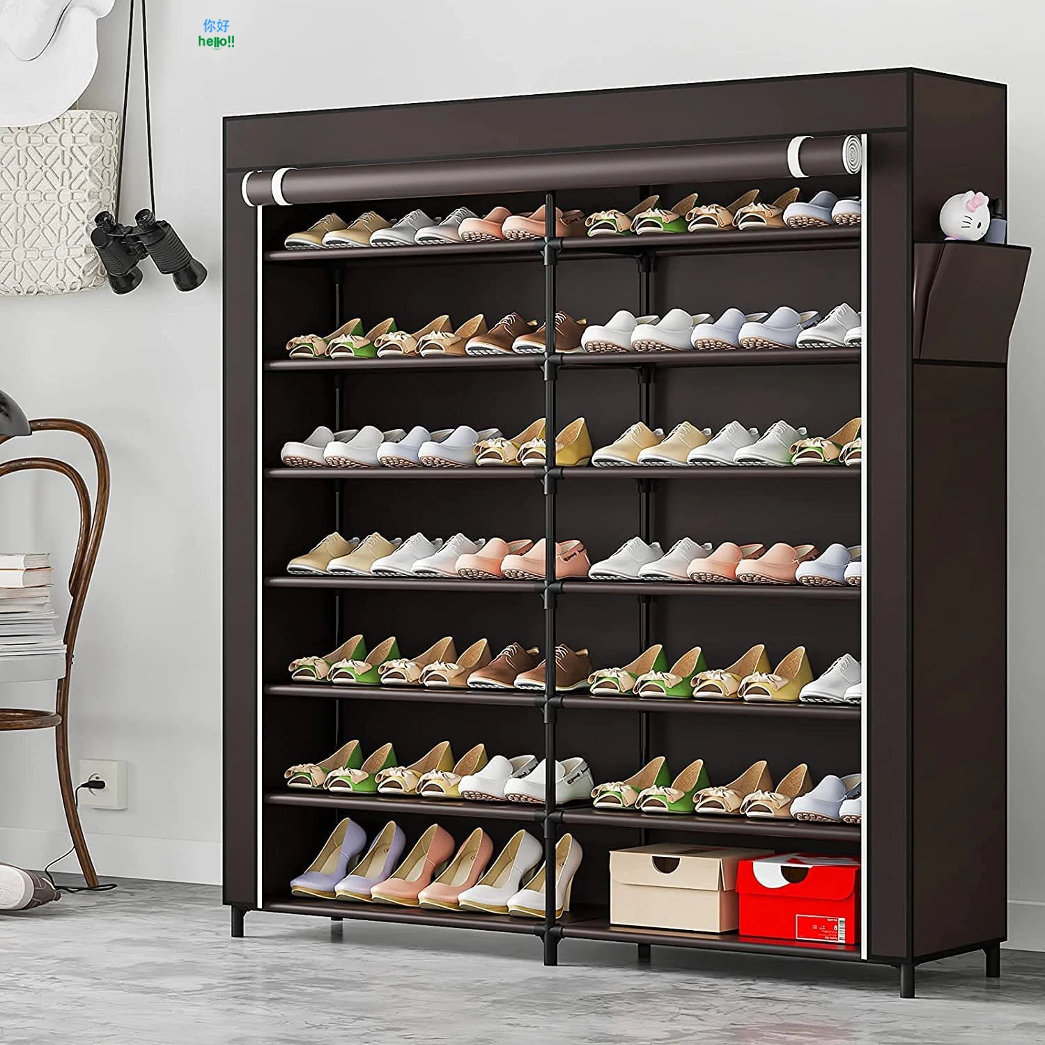 Hot Selling Home Shoe Shelf Iron Entryway Shoe Rack 4 Tier Shoe Storage Rack