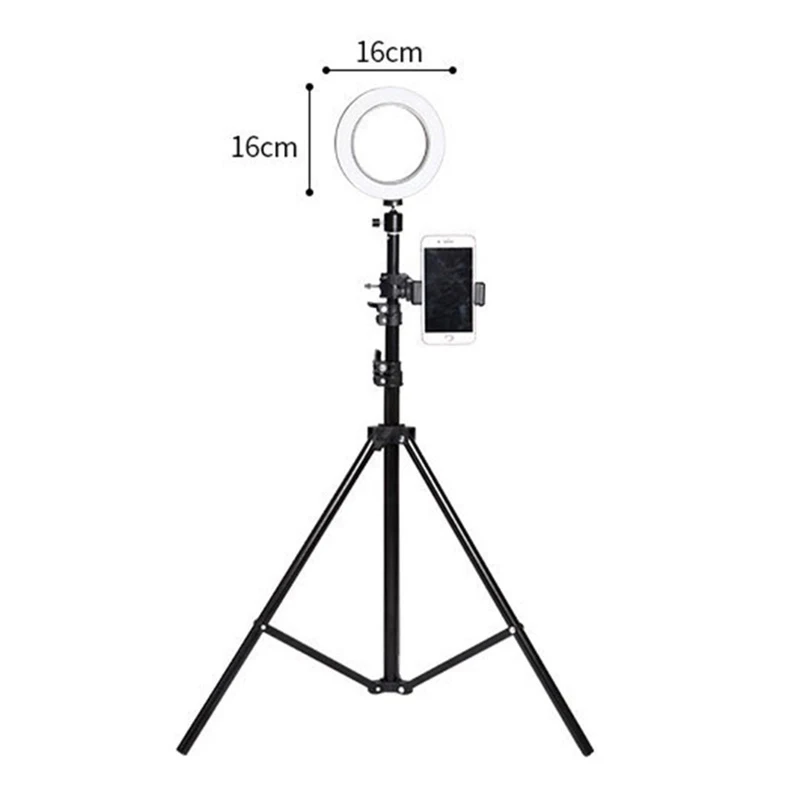 Lazy Bracket Desk Lamp Live Stream Light LED Circle Selfie Ring Light with Flexible Mobile Phone Holder