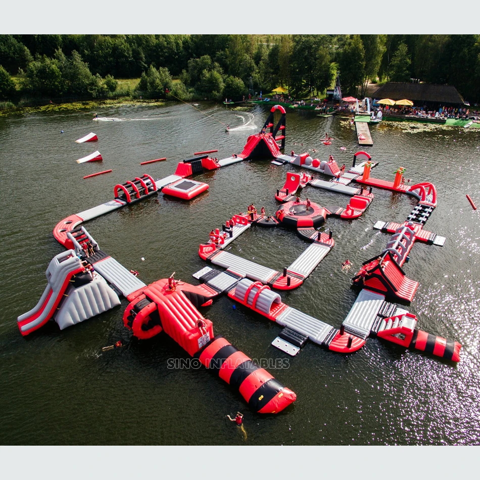 Outdoor adults boot camp giant inflatable floating water park for open water fun entertainment