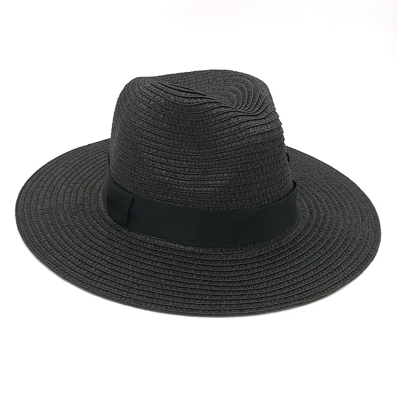 Outdoor Women Men Unisex Spring Summer Breathable Sun Straw Braid Floppy Fedora Beach Panama Cap Straw Hats