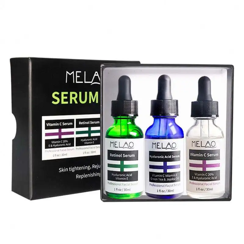 New 30ml Private Label Natural Organic Skin Care Serum Korean Cosmetics Whitening Wrinkle Anti Aging Face Facial Serum Set