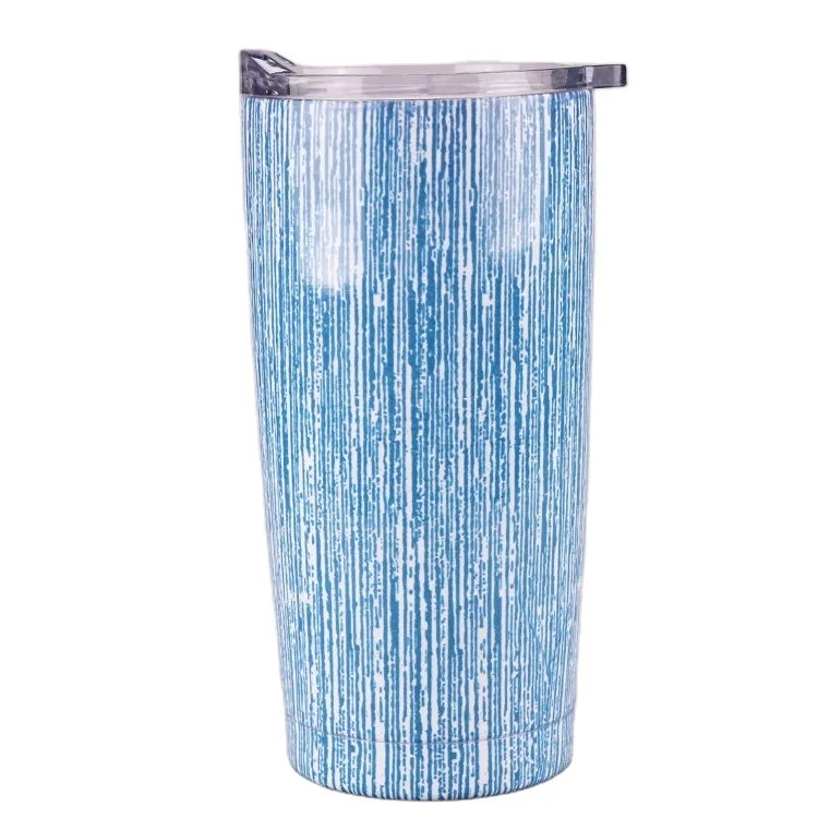 Manufacturer vacuum thermo cup coffee mugs pure steel color pp transparent lid slip button 500ml capacity electrolyze vacuum mug