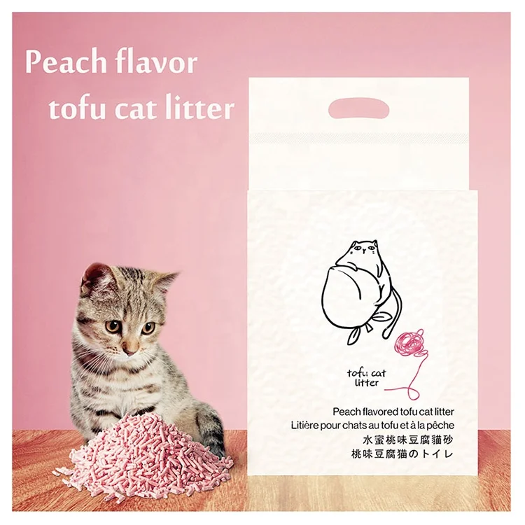 Clumping Tofu Cat Litter Peach Flavor Tofu Cat Litter 2mm