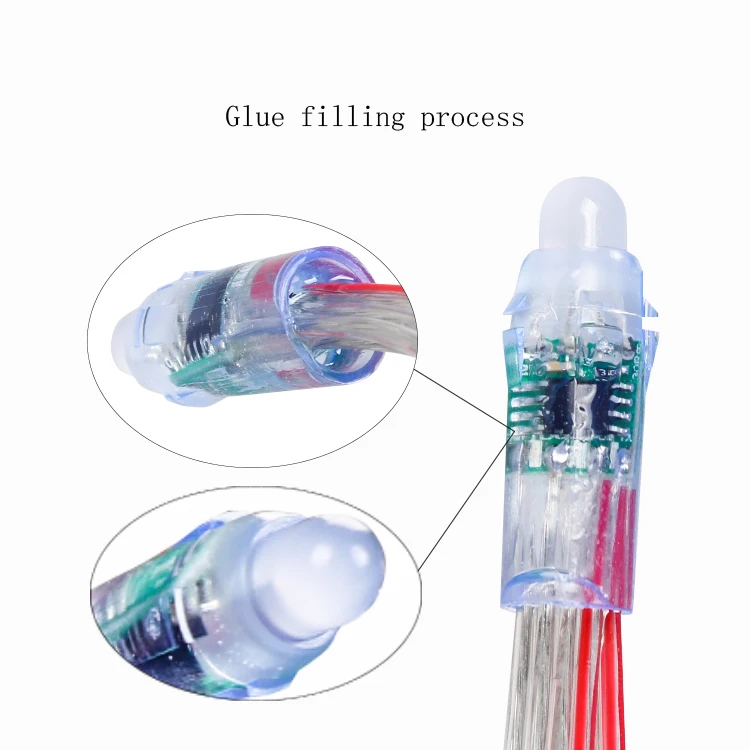 SHIJI Outdoor Full Color 12V 2811 12mm Round Led Pixel GS8208 Break Point Resume Led String Light Christmas Lights