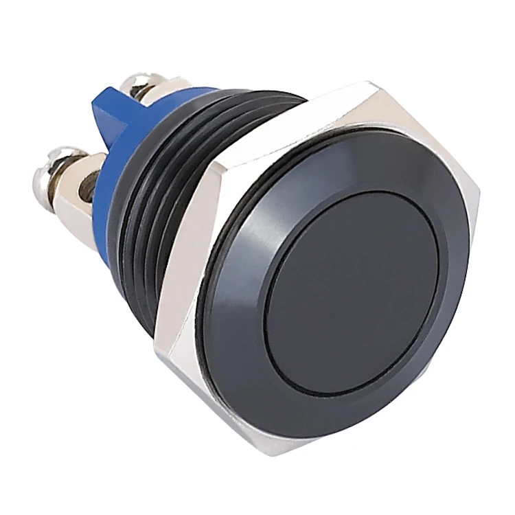 ONPOW GQ 16mm normal open momentary black color push button switch (CE, ROHS)