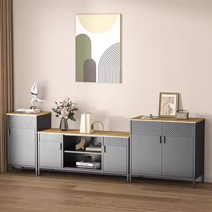 Versatile TV Stand with Open and Closed Storage for Living Room Organization TV Cabinet with Concealed Storage