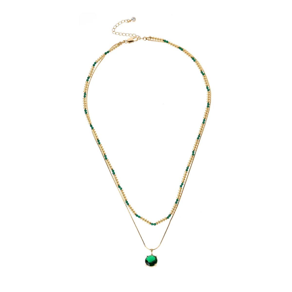 18K Gold Plated Charm Beads Gemstone Pendant Pearl Natural Stone Seed Beaded Women Fashion Necklaces Jewelry