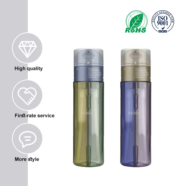 REMAX  2 In 1 Double Dual Chamber Cylinder 100ml lotion Pump Serum Lotion Bottle Dispenser for Cosmetic Packaging