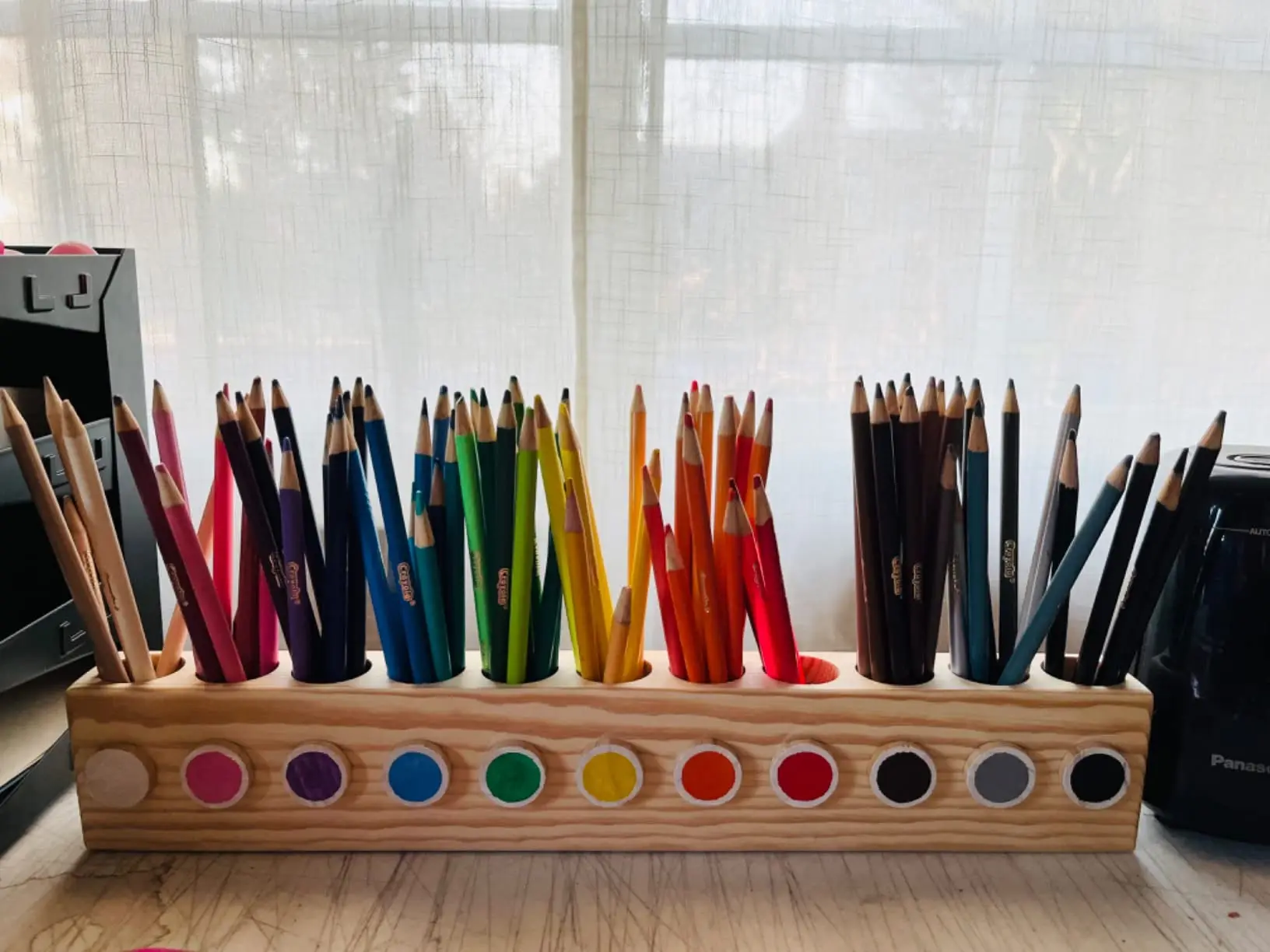 Wood Pen Pencil Holder Stand Multi Purpose Natural Wood Pencil Cup Pot Desk Organizer Storage Box