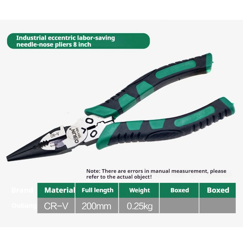 Wholesale industrial-grade 8-inch wire cutters pointed 6-inch flat-jawed tiger diagonal pliers stripping wire pliers