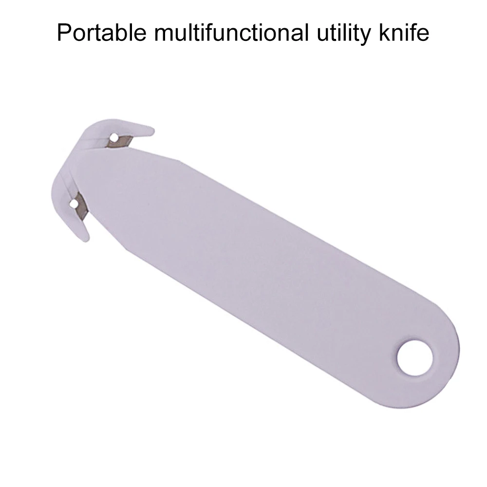 Лидер продаж, многофункциональная ручная пользовательская белая Выгравированная открывалка для писем с пластиковым логотипом, резак для ремня