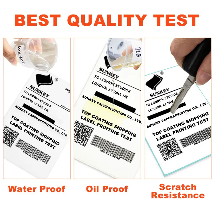 A Grade 100*80 40 30 20 50 60 70 90 mm Coated Paper Adhesive Destructible Printer Sticker Shipping Barcode Direct Thermal Label