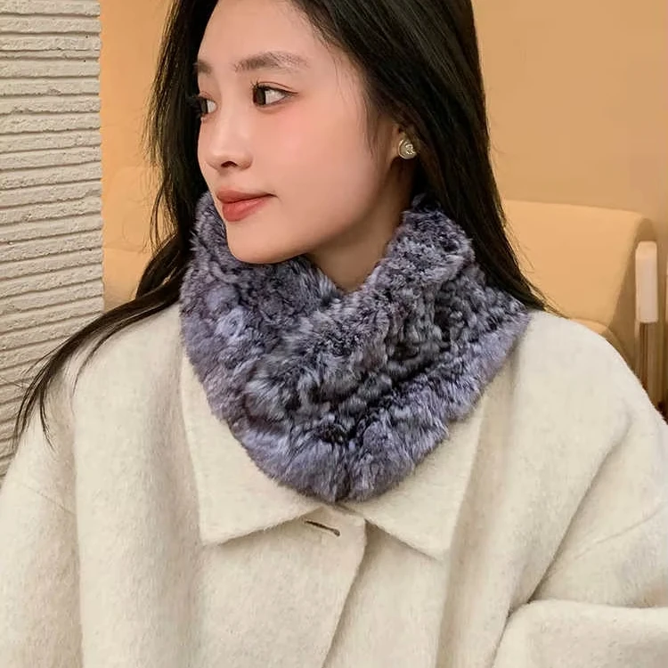 Fur Collar Scarf Elegant Neck Warmer For Lady Hand Knitted Short Style Fashion winter scarf