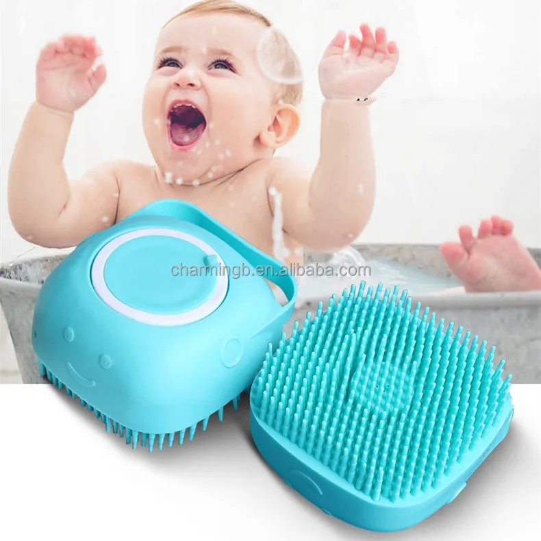 Eco Friendly Shower Body Skin Bath Scrubber Soft Exfoliating Brush Filling Liquid Bath Silicone Brush