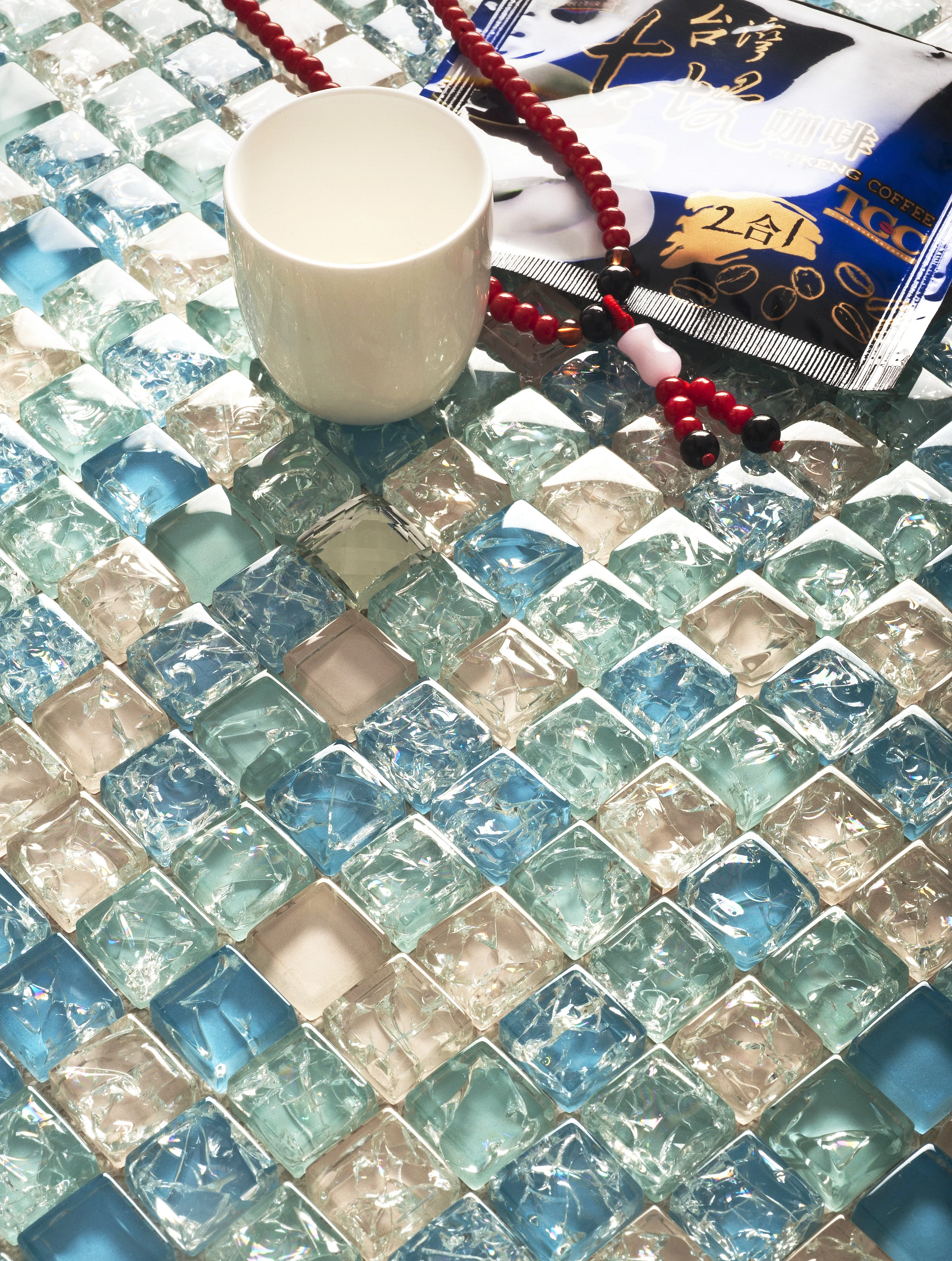Kasaro hot sale purple gold line glass mosaic tile wall glass mosaic tile for bathroom and kitchen