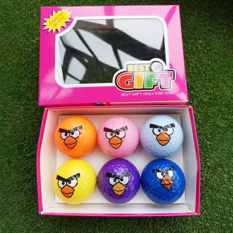 In Stock  color pattern golf balls can be played Cartoon Golf Balls