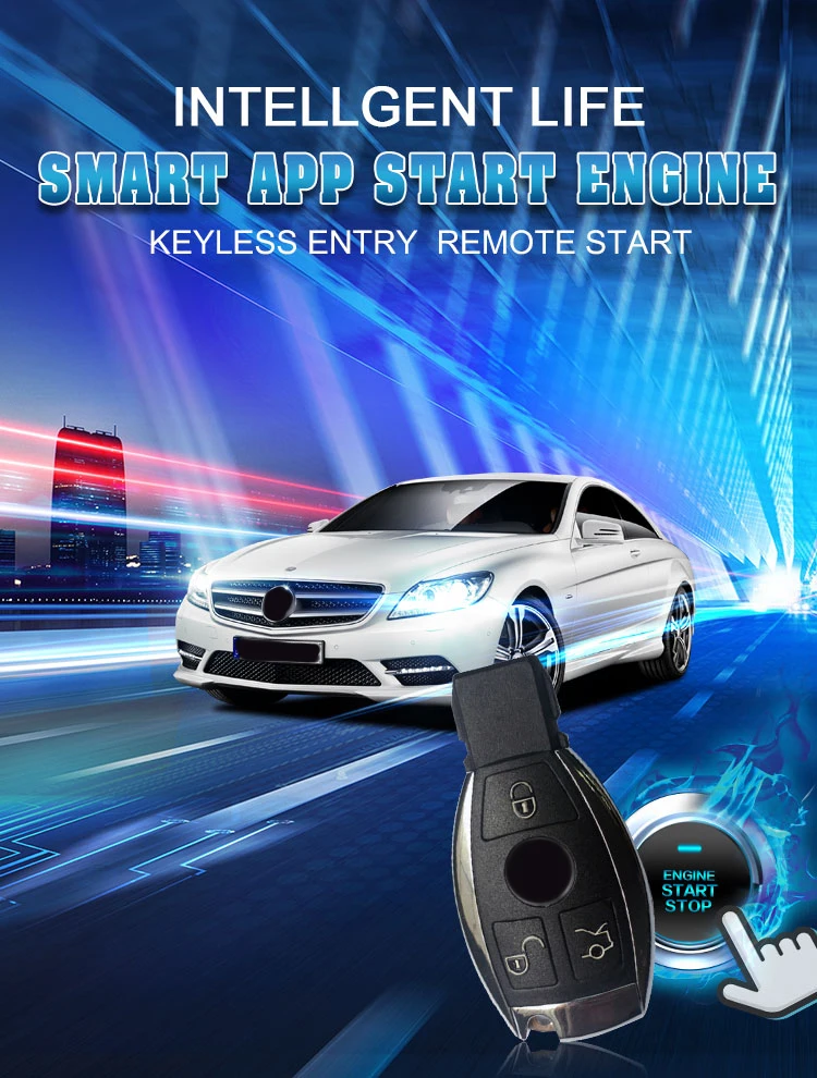 2023 Luxury PKE keyless entry System with BT Smartphone app Car alarms GPS Tracking One Key Start Suit For Mercedes Benz