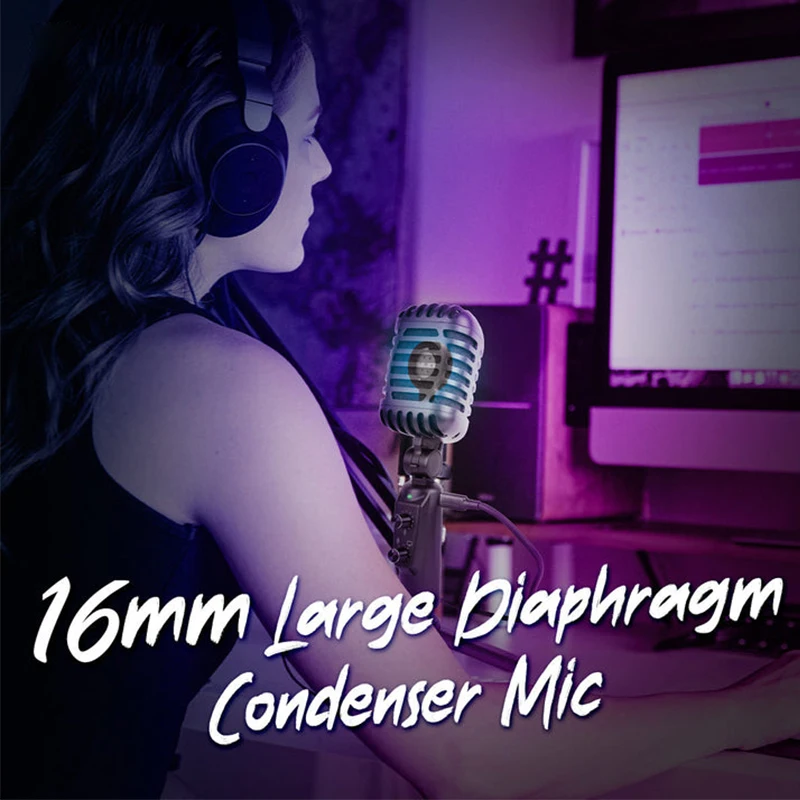 ES327 Fashionable studio microphone recording professional live streaming condenser microphone