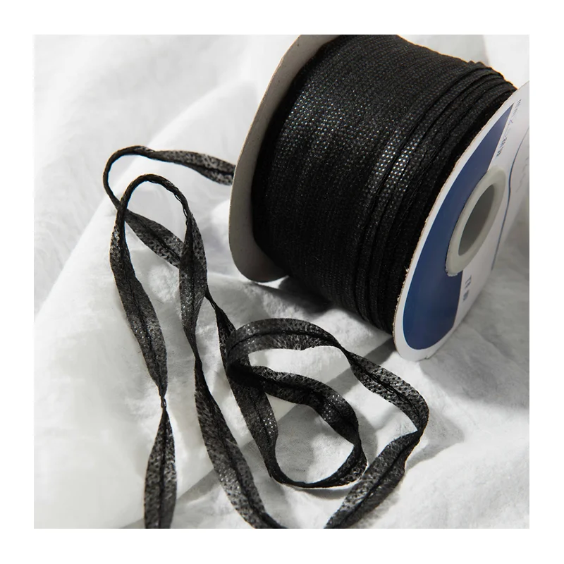 2024 Wholesale of factory price black fusing iron on hemming tape adhesive non-woven fabric interlining tape for sewing