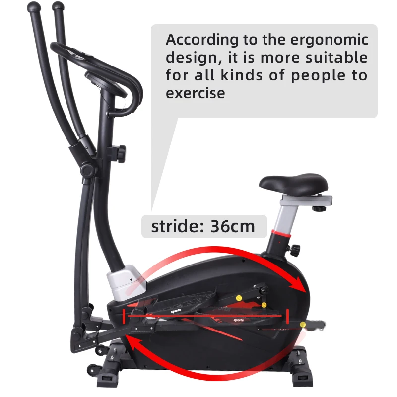 SD-E03 Applied CE Indoor fitness machine 3-in-1 magnetic elliptical cross trainer with 4kg flywheel