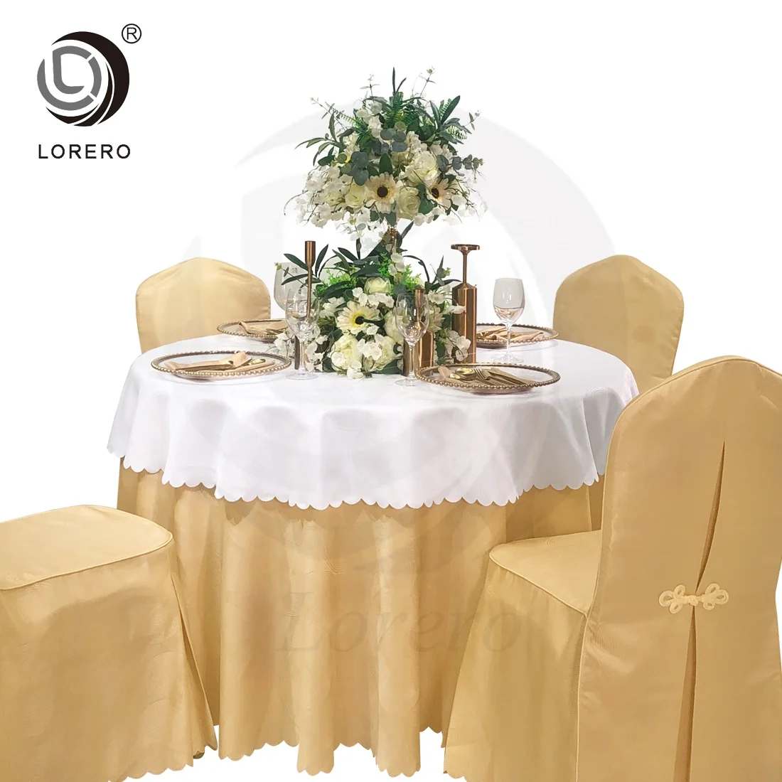 High Quality wedding party home hotel banquet polyester decorative round table cloth
