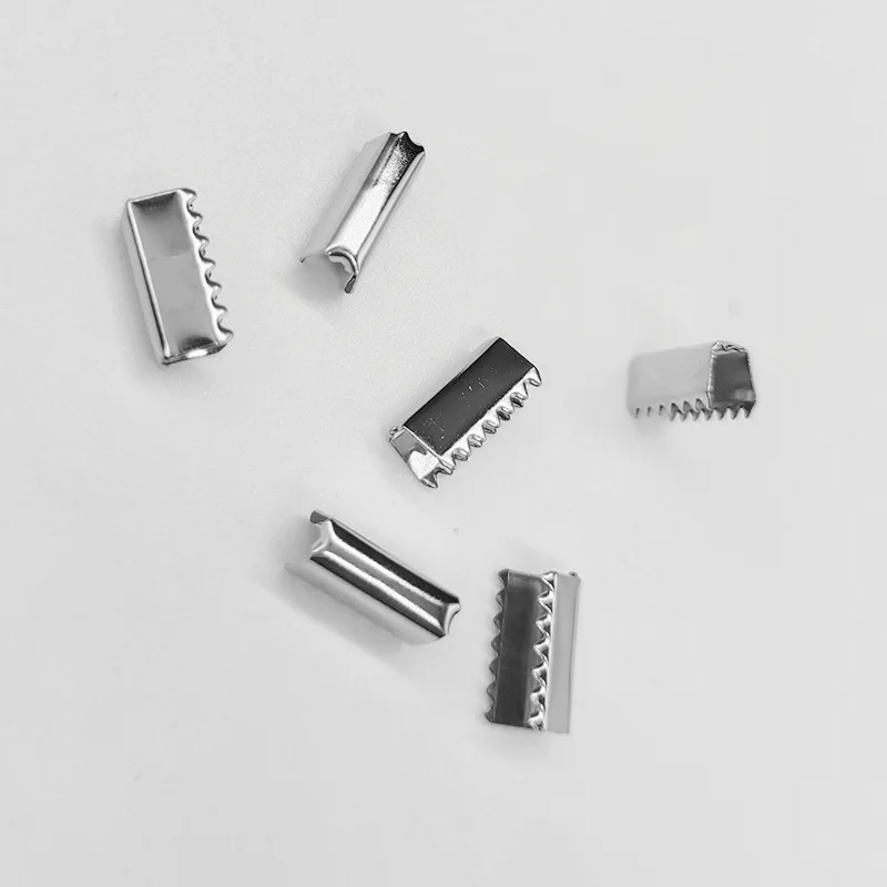 metal crimp for flat lace lanyard clip cord end tip aglets metal tip belt aglet end clips