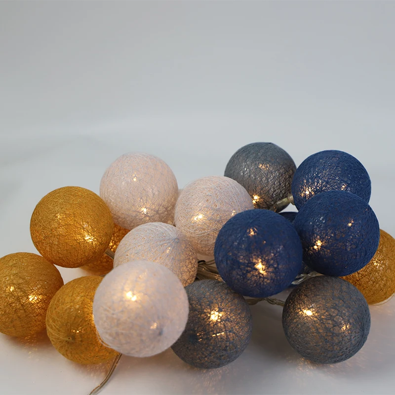 Room decoration Led Decorative  Lights 20 L Warm White With cotton ball decoration