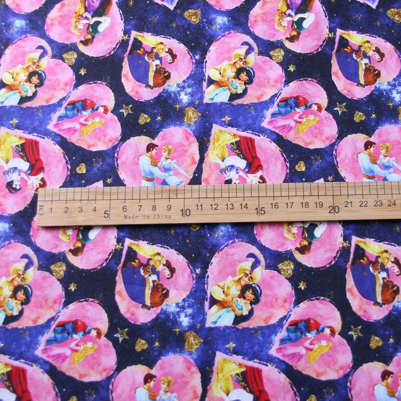 Colorful Princess heart print On Roll Bedding Use Textiles 100% Cotton Fabric