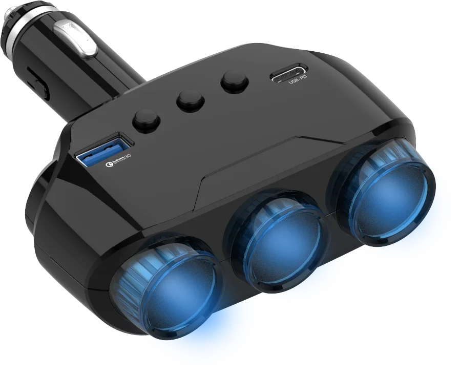 output 12v car cigarette lighter power adapter