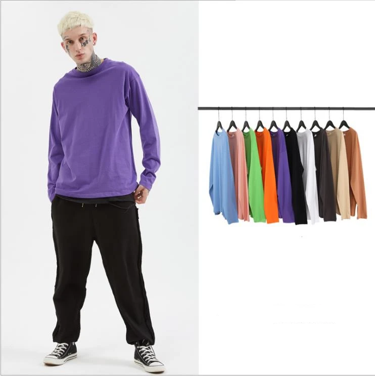 Autumn and winter solid color cotton plus size  men long sleeve shirt